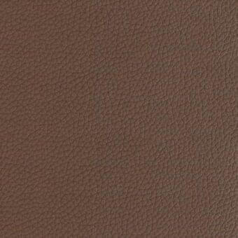 Brown leather texture sample displaying a dense, interwoven grain with subtle creases and matte finish; warm, medium tone.